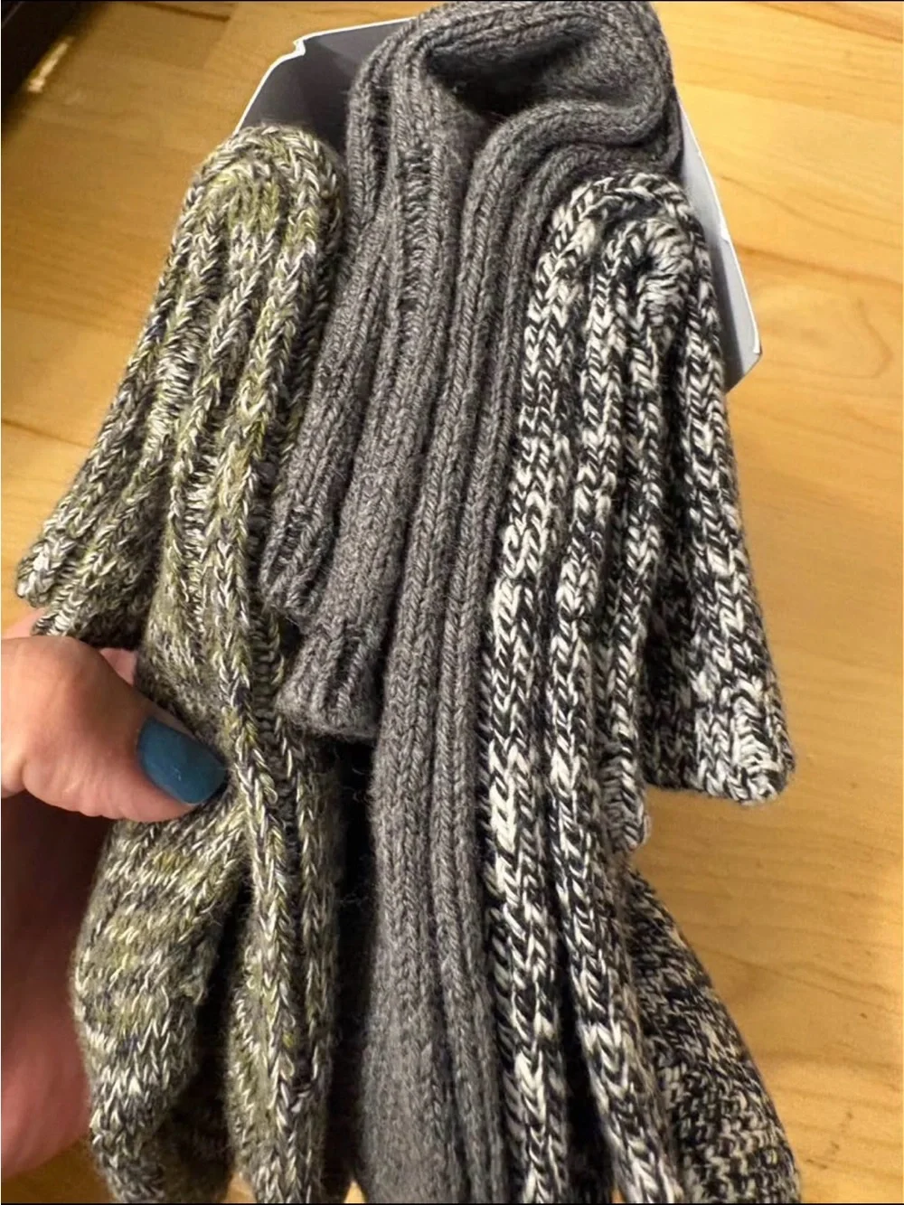 Universal Thread Olive and Gray Marled Ankle Socks - 3 Pack x4